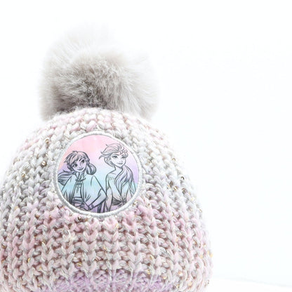 George Girls Pink Acrylic Bobble Hat One Size - Disney, Frozen, Elsa and Anna