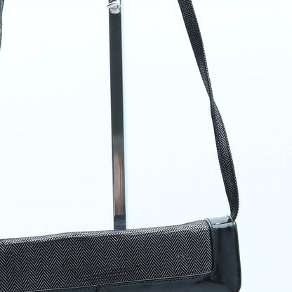 Preworn Womens Black Herringbone Polyester Crossbody Size Small