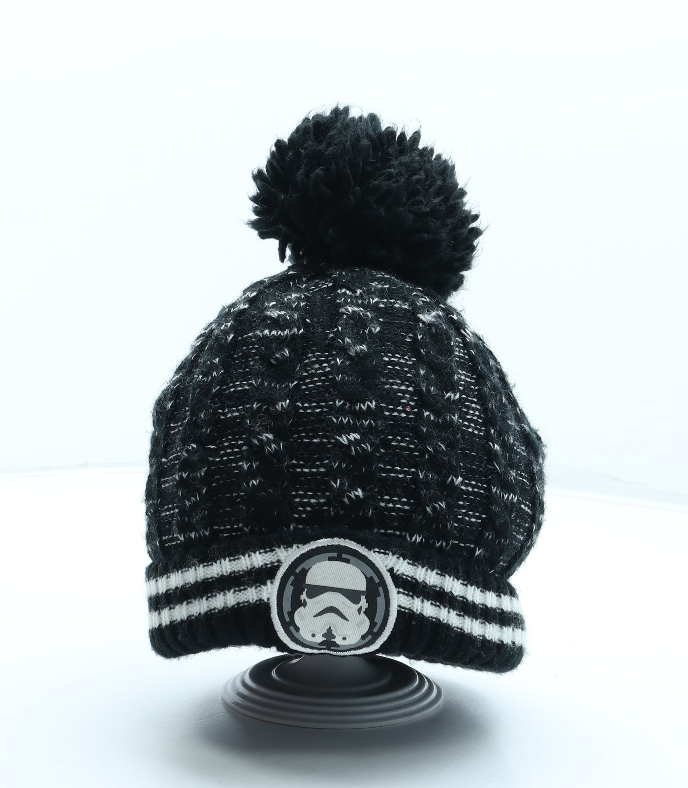 George Boys Multicoloured Geometric Acrylic Bobble Hat Size S - Storm Trooper Star Wars