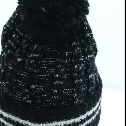 George Boys Black Geometric Acrylic Bobble Hat One Size - Storm Trooper Star Wars