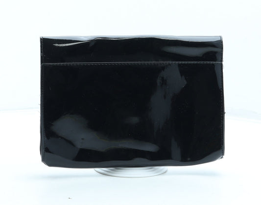 F&F Womens Black Polyurethane Clutch Size Small - Bag depth 2cm
