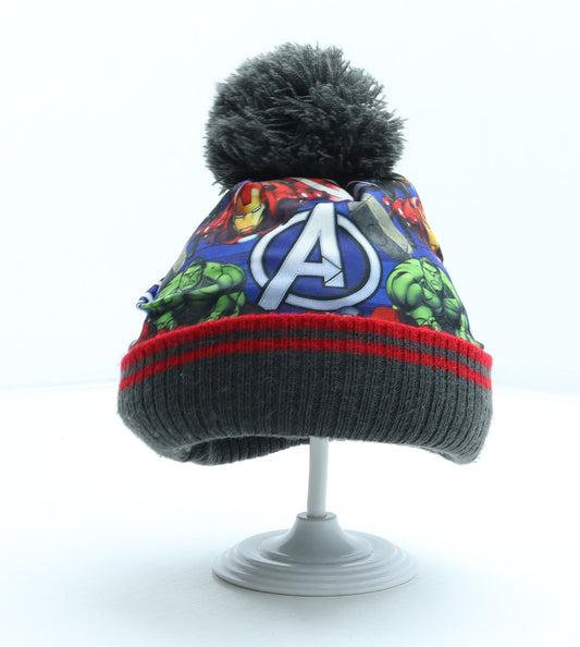 George Boys Multicoloured Geometric Acrylic Bobble Hat One Size - Marvel Avengers