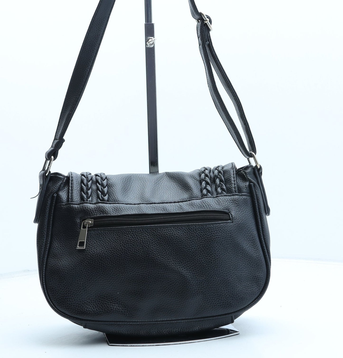 Matalan Womens Black Polyurethane Crossbody Size Small