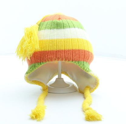 Preworn Boys Multicoloured Striped Acrylic Beanie One Size