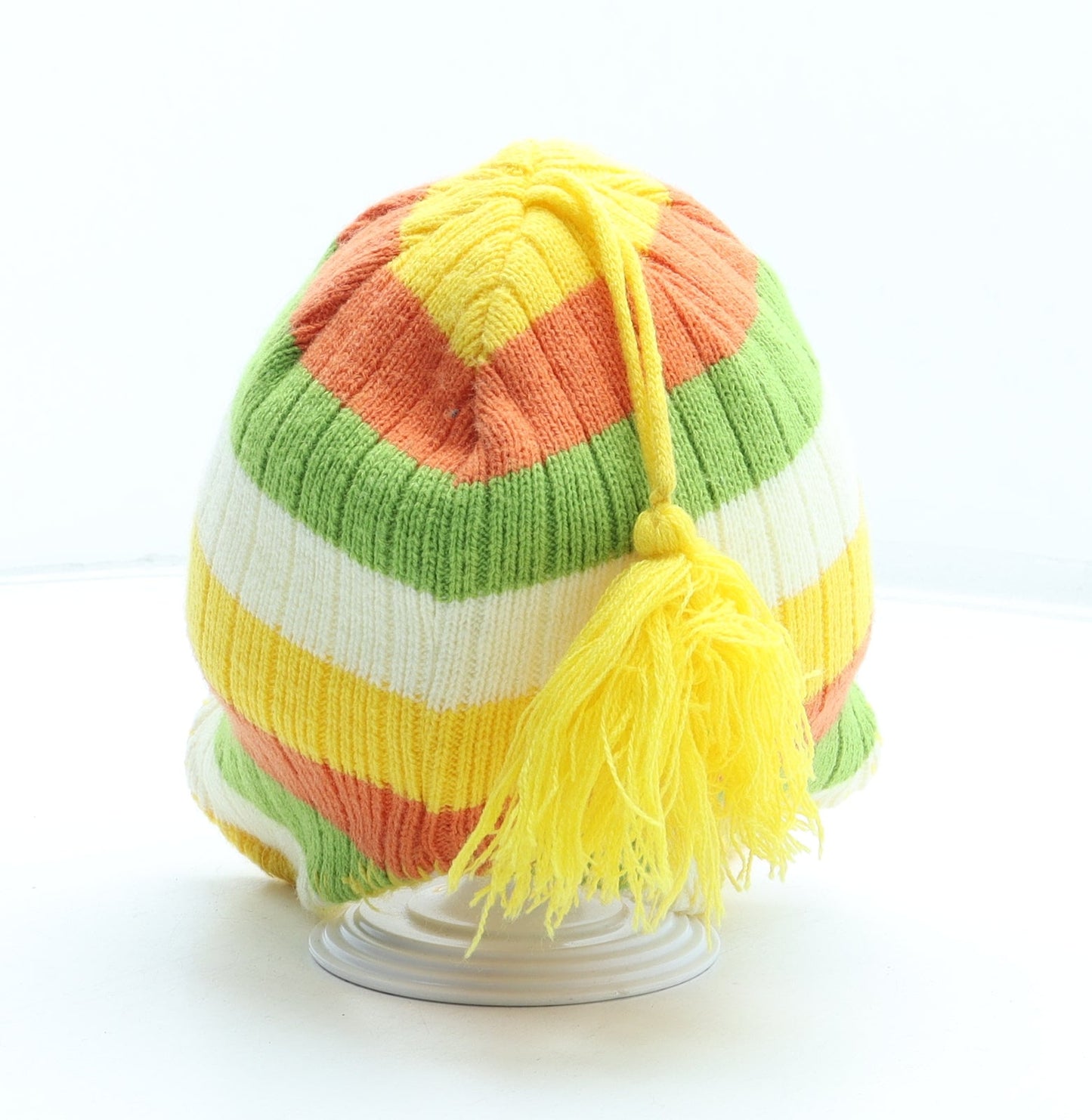 Preworn Boys Multicoloured Striped Acrylic Beanie One Size
