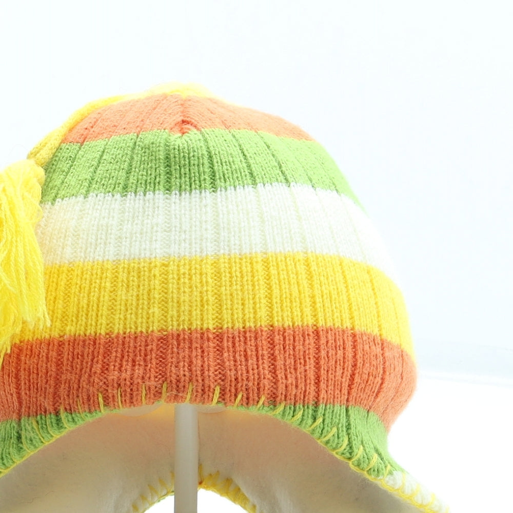 Preworn Boys Multicoloured Striped Acrylic Beanie One Size