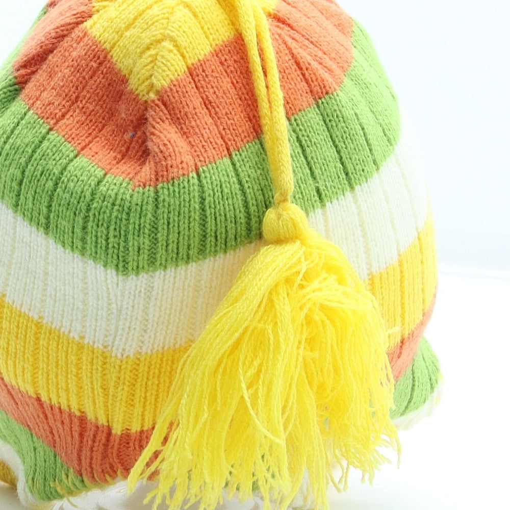 Preworn Boys Multicoloured Striped Acrylic Beanie One Size