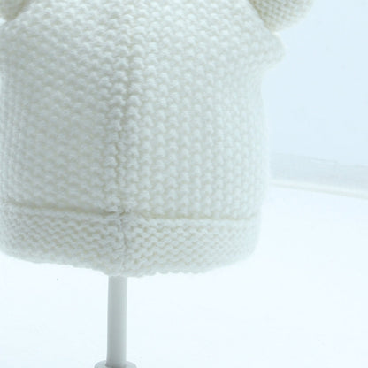 George Girls White Acrylic Beanie Size S - Bear Ears Size 3-6 Months