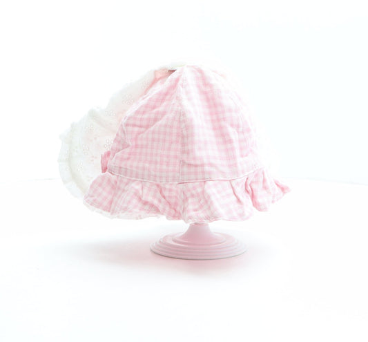 George Girls Pink Check Viscose Bucket Hat One Size - Size 12-18 months, Two pack