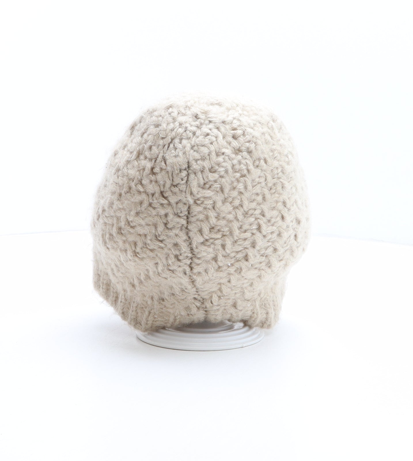 F&F Womens Beige Acrylic Beanie One Size