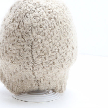 F&F Womens Beige Acrylic Beanie One Size