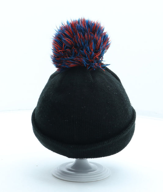 George Boys Black Acrylic Bobble Hat One Size - Rocket Size 1-3 Years
