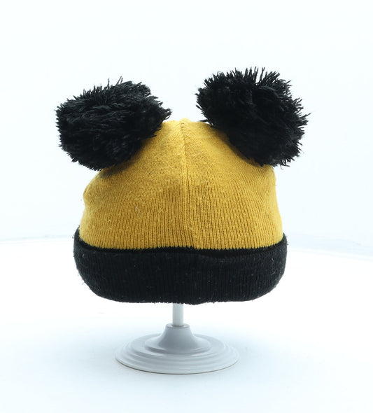 F&F Boys Orange Acrylic Bobble Hat One Size - Mickey Mouse Size 6-12 Months