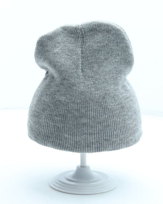 Preworn Girls Grey Acrylic Beanie One Size - Heart