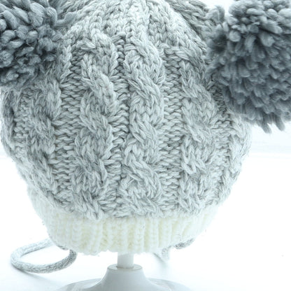 Preworn Girls Grey Acrylic Bobble Hat One Size