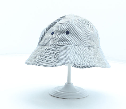 F&F Boys Grey Striped Cotton Bucket Hat Size S - Size 12-24 Months
