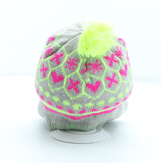 Preworn Girls Multicoloured Geometric Acetate Beanie Size S