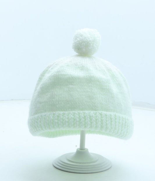 Preworn Girls Green Acrylic Bobble Hat Size S
