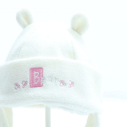 Preworn Girls White Polyester Winter Hat Size S - Bear Ears
