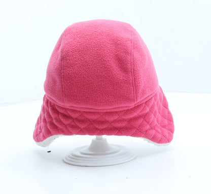 George Girls Pink Polyester Trapper Hat One Size - UK 6-12 Months