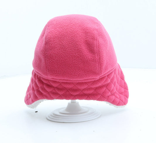 George Girls Pink Polyester Trapper Hat One Size - UK 6-12 Months