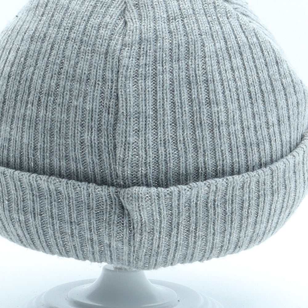 F&F Girls Grey Acrylic Beanie Size S - Unicorn Gang Size 7-10 Years