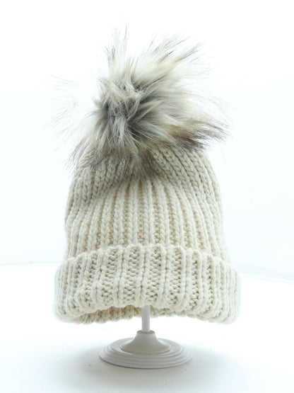 Preworn Womens Beige Acrylic Beanie One Size