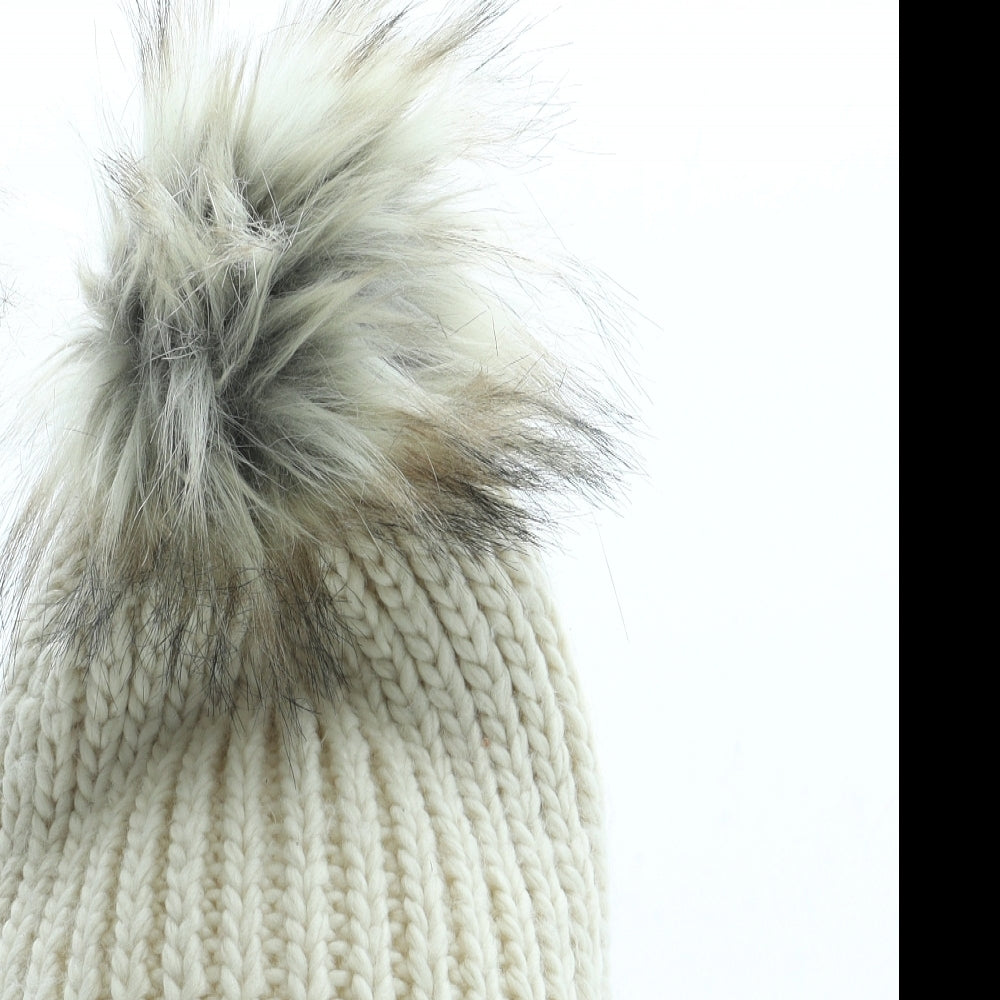 Preworn Womens Beige Acrylic Beanie One Size