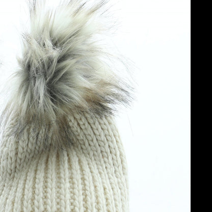 Preworn Womens Beige Acrylic Beanie One Size
