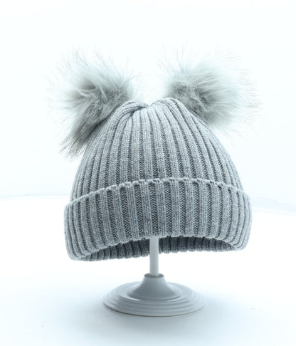 Pep&Co Girls Grey Acrylic Beanie One Size