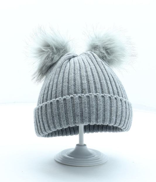 Pep&Co Girls Grey Acrylic Beanie One Size