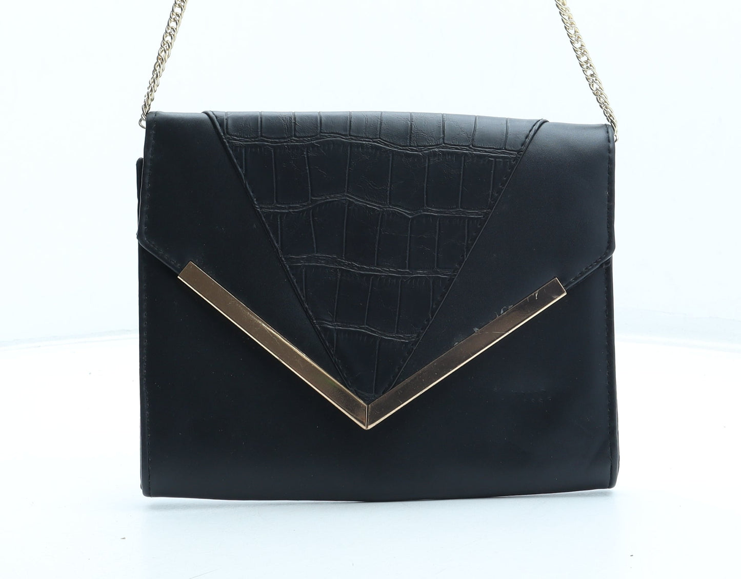 Atmosphere Womens Black Polyurethane Clutch Size Small