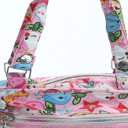 Preworn Girls Multicoloured Geometric 100% Polyester Top Handle Bag Size Small Zip