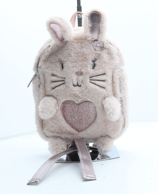 Angels Girls Pink Polyester Backpack Size Medium Zip - Rabbit