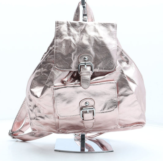 Preworn Girls Pink Polyurethane Backpack Size Medium Magnetic