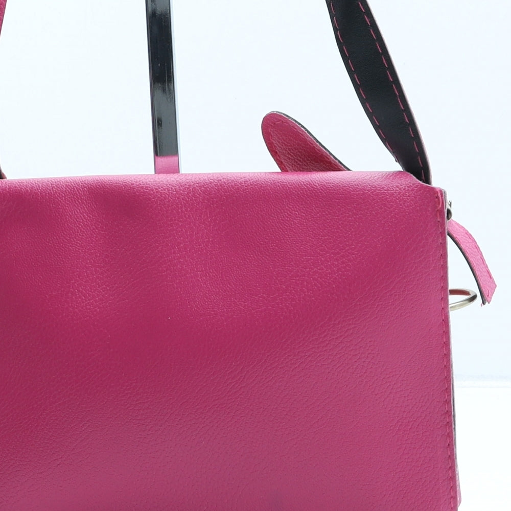 Primark Girls Pink Polyurethane Crossbody Size Small Magnetic - Owl Detail