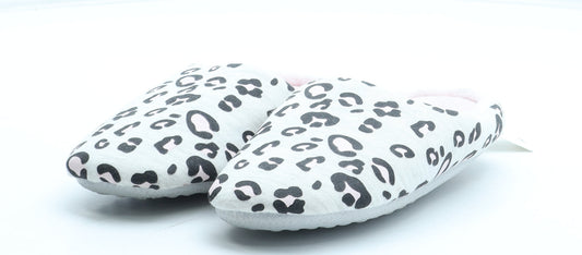 George Girls Grey Animal Print Polyester Slip On Slipper UK 11 - Leopard Print