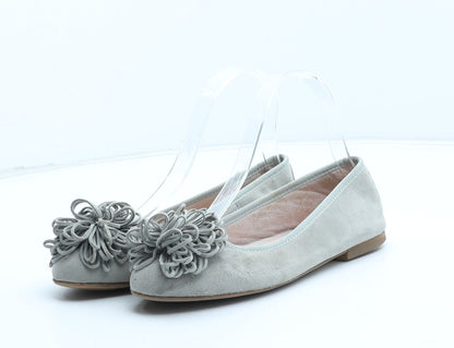 Preworn Womens Grey Synthetic Ballet Flat UK - UK Size Estimated 2