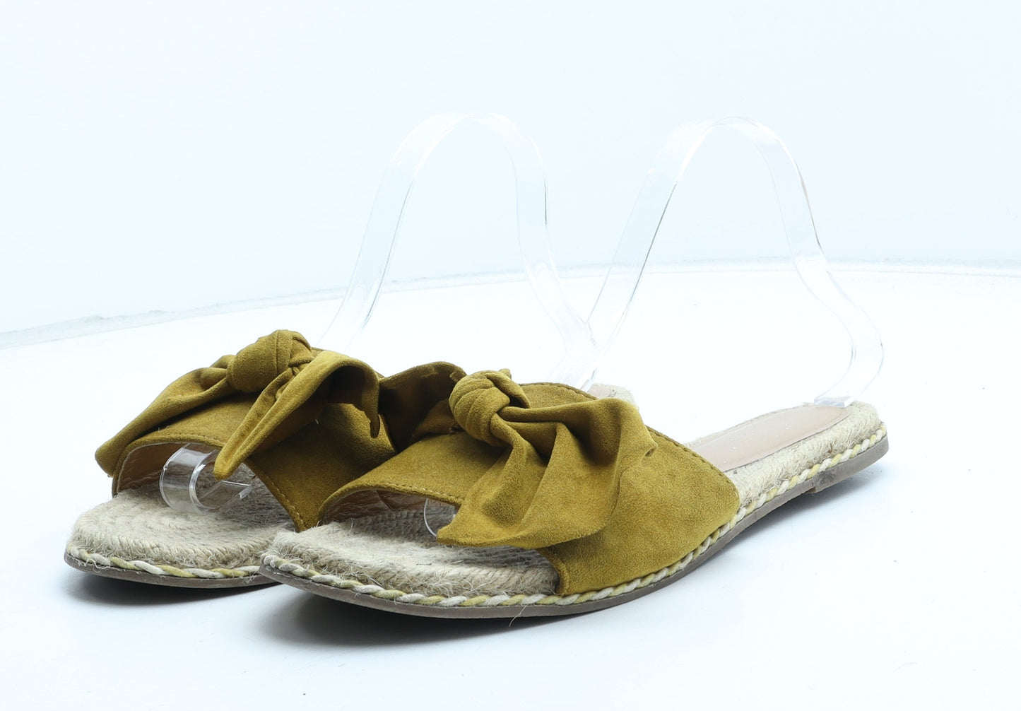 Preworn Womens Yellow Synthetic Slip On Sandal UK