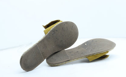 Preworn Womens Yellow Synthetic Slip On Sandal UK