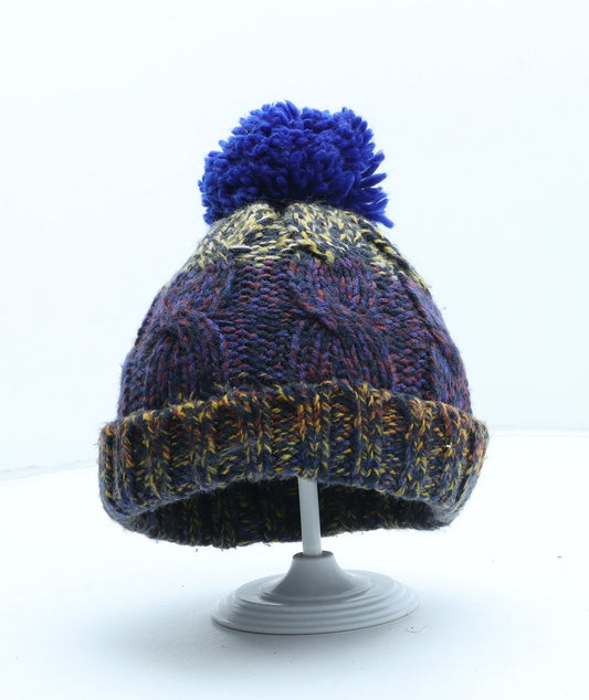 Primark Boys Multicoloured Colourblock Acrylic Bobble Hat One Size