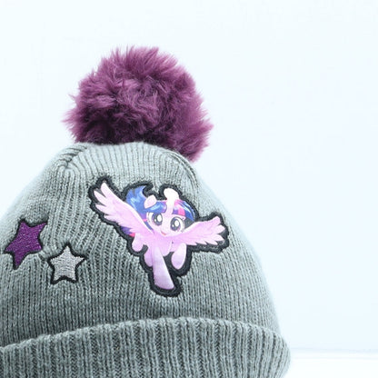 George Girls Grey Acrylic Bobble Hat One Size - My Little Pony