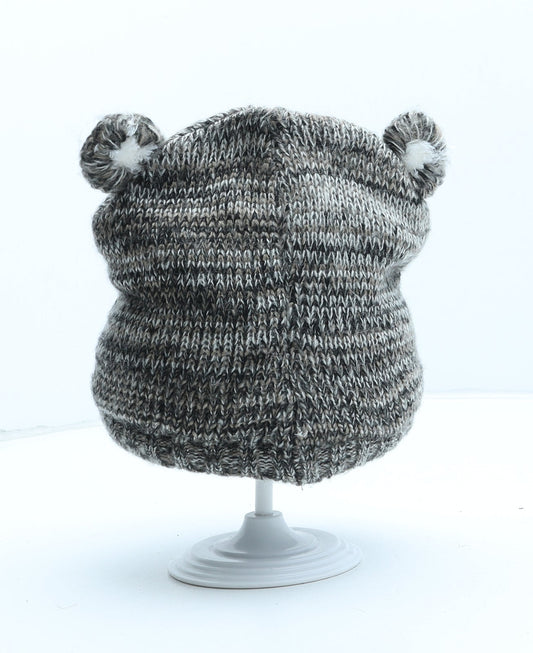 Preworn Girls Grey Acrylic Beanie One Size - Racoon