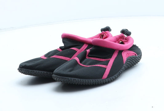 Preworn Girls Black Synthetic Slip On Casual UK 13 - Aqua Shoes