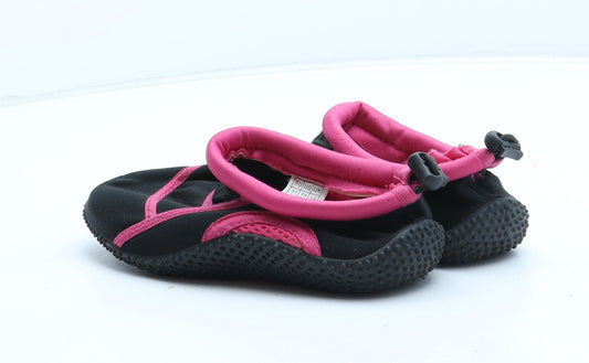 Preworn Girls Black Synthetic Slip On Casual UK 13 - Aqua Shoes