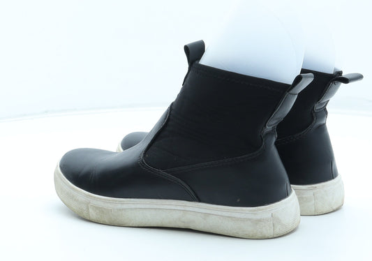 Preworn Girls Black Polyurethane Bootie Boot UK 3