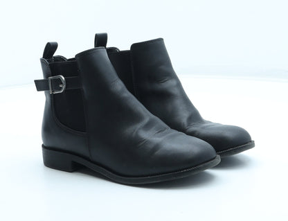 Primark Girls Black Polyurethane Chelsea Boot UK 1