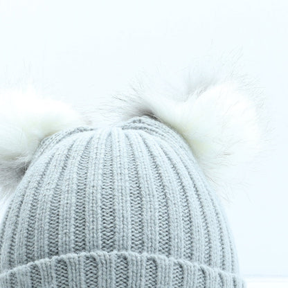 Preworn Girls Grey Acrylic Bobble Hat One Size