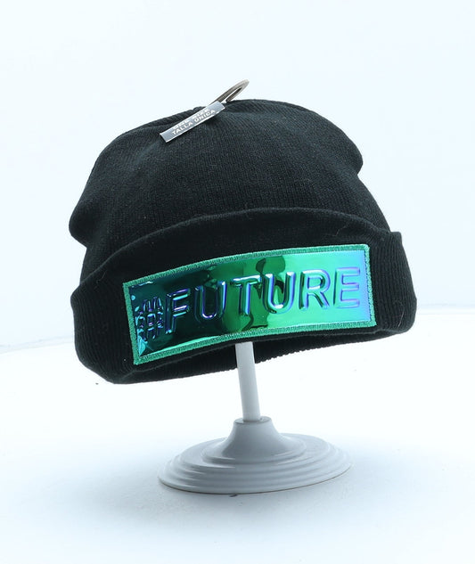 PEP&CO Girls Black Acrylic Beanie One Size