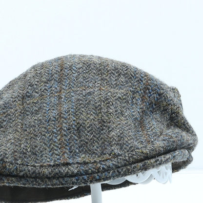 Hawkins Mens Green Herringbone Wool Flat Cap One Size